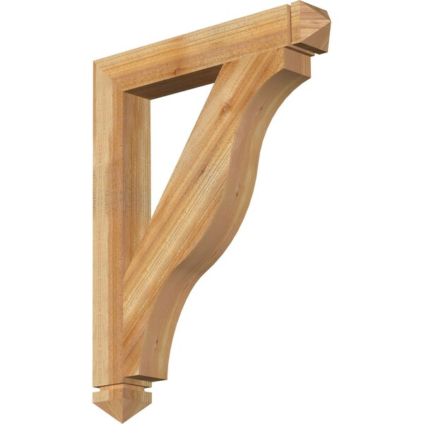 Ekena Millwork Funston Arts & Crafts Rough Sawn Bracket, Western Red Cedar, 4"W x 28"D x 36"H BKT04X28X36FST03RWR - main